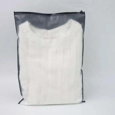 China Custom Zipper Lock PVC Plastic Packing Bag Black Frosted For Clothes for sale