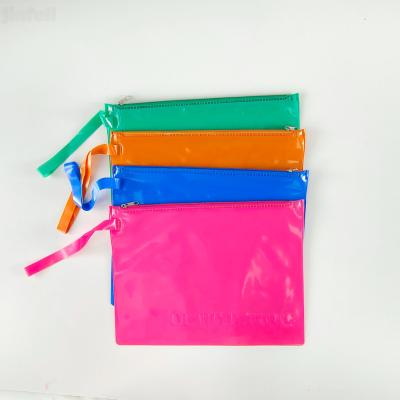 China PVC Crystal Clear Zipper Pencil Bags Waterproof Reusable Custom Printed Bags for sale