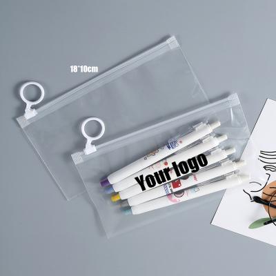 China Zipper Plastic Pencil Bags Transparent Customized Printing Available for sale