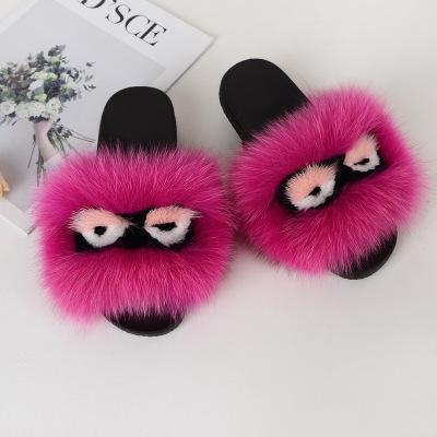 China CUSHIONING 2021 new fashion direct sales designer winter fur slippers high quality custom made luxury fur slides for women for sale