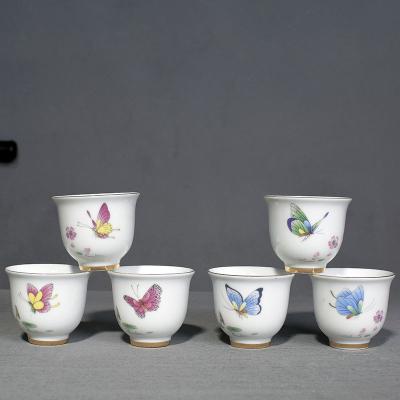 China Viable Chinese-style kongfu handmade small tea cup set personal cup retro uk-china 50ml for sale