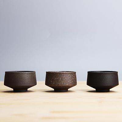 China Retro Japanese style handmade raw pottery stored personal ceramic tea cup 60ml for sale