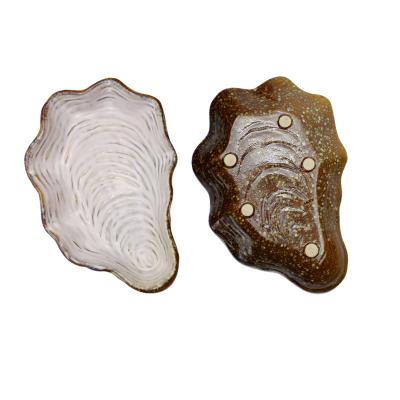 China Viable Japanese Ceramic Special Shaped Creative Personality Shell Dish Shell Tableware Dish Irregular Western Fruit Salad for sale