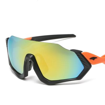 China PC Fashion Full Frame Integrated Sunglasses Customized Colorful Film Cycling Big Frame Outdoor Sports Mirror Wholesale for sale