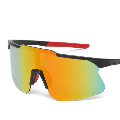 China New PC personality half frame united sunglasses tide outdoor wind sand mount glasses shape film sports colored glasses for sale