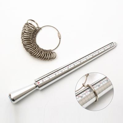 China Fashion Reusable Professional American Jewelry Sizer Rod Metal Chart Ring Instrument Measuring Tool Kit for sale