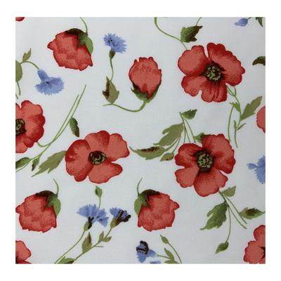 China Antistatic 100% Polyester Flower Chiffon Print Fabric Woolen Dobby Fabric With Good Quality for sale