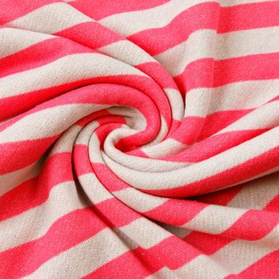 China Anti-Static Cotton Polyester Knitted Dye Terry Fabric Custom Strip French TC Yarn Design for sale