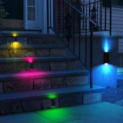 China Modern Garden Outside Golden ABS Ip65 Indoor Decorative Home Lighting Waterproof Led Solar Wall Lamps for sale