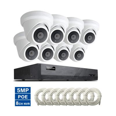 China Motion Detection 8 Channel 5MP PoE Home Security Camera System Turret Dome 30M IR Smart Human Detection 8CH Outdoor Simultaneous Playback for sale