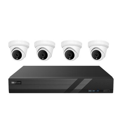 China Cost effective CCTV kits from NIGHT VISION! Viewer App Game IP POE System 4pcs Turret Dome 1pc 4CH 4K NVR Guard Plug 4CH 5MP 4CH Dome for sale