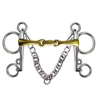 China Stainless steel horse bit Pelham bit sillicon jointed mouth with hooks and restriction chain BT0717 for sale