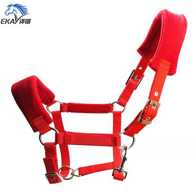 China Wide PP Webbing 25MM PP Strap Horse Halter. Metal fittings.with nickel plated fleece cushion,with eyelet.LT2011 for sale