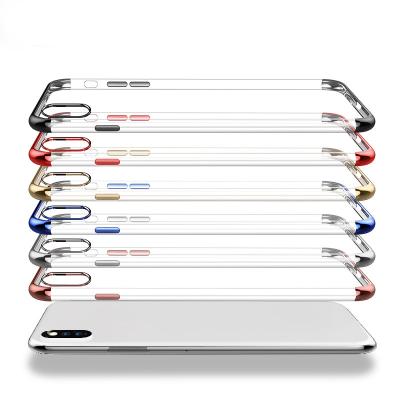 China High Protective Fashion Plated TPU Three Tier Ultra Soft Transparent Bumper Phone Case for sale