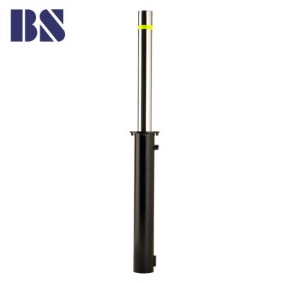 China Semi Automatic Bollard Bollard Manual Telescopic Cover Bollard Rising Folding Traffic Barrier for sale