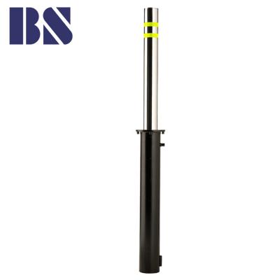 China Durable Retractable Manual Pull Bollard High Parking Bollards Lock For Roadway Security Telescopic Barrier for sale