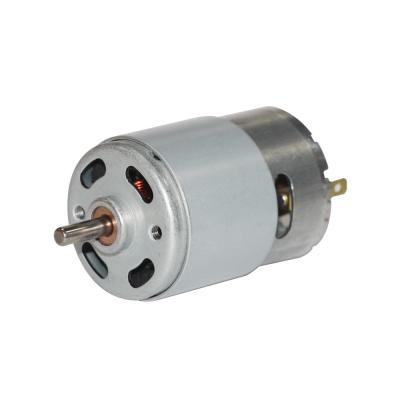 China 12V 24V motor de alta frecuencia de cepillado de corriente continua magneto permanente RS 775 motor de corriente continua en venta