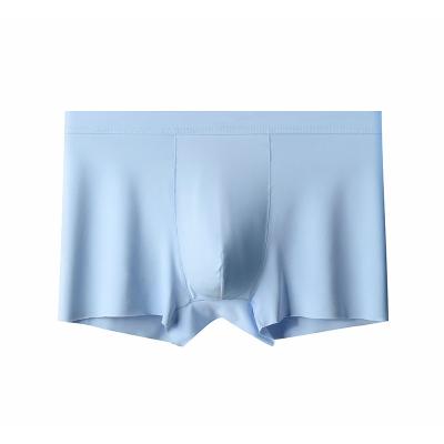 China Factory Wholesale Antibacterial Elastic Mid Waist Plus Size Solid Boxer Briefs Sexy Boxer Briefs Ice Silk Mens Underwear for sale