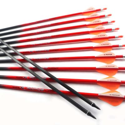 China Hunting ID 6.2mm 30 Inch Orange Pure Carbon Arrow Archery Bows For Hunting Archery Arrow for sale