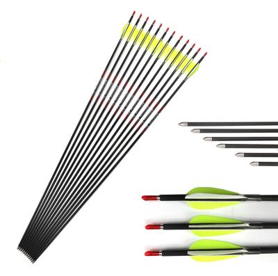 China Hunting ID4.2 Thorn /500 300/350/400/600/700/800 Yellow Carbon Arrow Feather 31inch 5.5cm Real Recurve Archery Shooting for sale