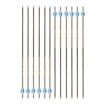 China Hunting Hottest Pure Carbon Arrow Spine 300 350 400 Gold ID 6.2mm Archery For Compound /Recuvre Bow Shooting for sale