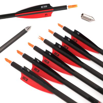 China ID 9.8 Pure Carbon 250 300 350 Arrow Length Archery TIR 200 Spine For Recurve Compound Traditional Bow Indoor Shooting for sale