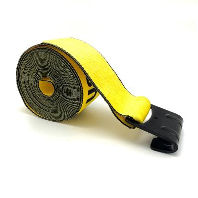 China Polyester ES10029 4 Inch X 30 Feet Winch Strap With Flat Hook For Truck Flat Bed Cargo Control for sale