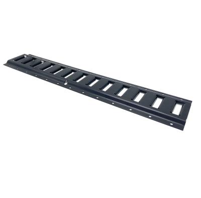 China Cargo Control Van Accessory ES10785 Interior Steel Horizontal Black Coated E Track For Cargo Control for sale