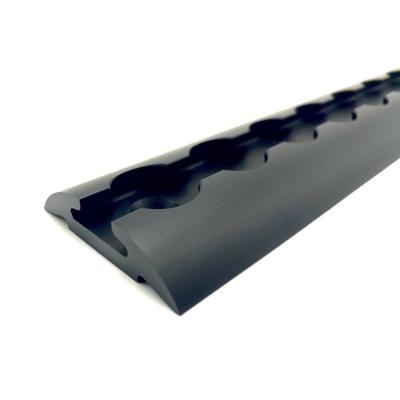 China Cargo Control 12 Inch L Arched Aluminum Track With Anodized Black Finish for sale