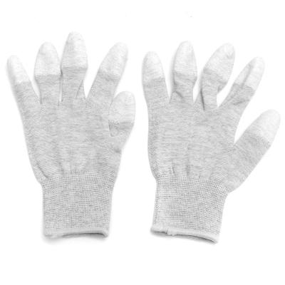 China Factory Labor Safety ESD Carbon Fiber Top Fit PU Gardening Electric Gloves for sale