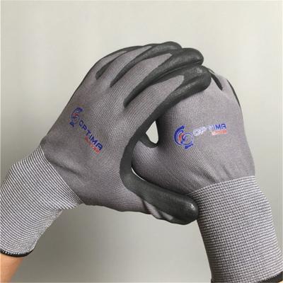 China Gardening 15 Gauge Nitrile Nylon Foam Coated Spandex Work Gloves for sale