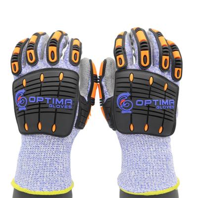 China Gardening Industrial Oilfield Mechanical Guante Cut Resistant Anti Impact Gloves for sale