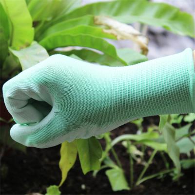 China Colorful Anti-dust PU Lady's Nylon Soft Garden Gloves for sale