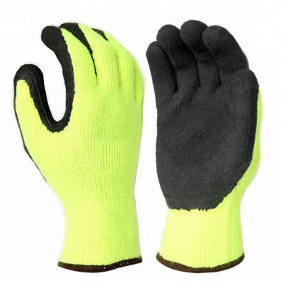 China Gardening 7 Gauge Brushed Terry Loops Acrylic Liner Sponge Rubber Winter Gloves Work for sale