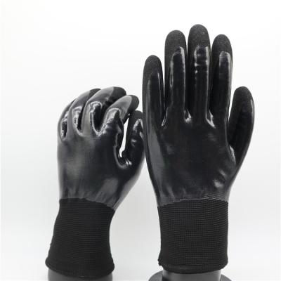 China Full Terry Inner Liner Nitrile Double Warm Acrylic Coated Winter Gardening Gloves for sale