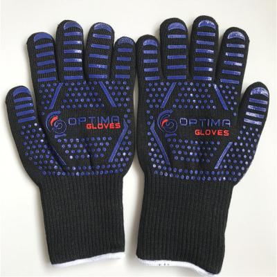 China Optima 932F Long Forearm Protection Gardening Extreme Heat Resistant BBQ Grilling Cooking Gloves Silicon Oven Gloves for sale