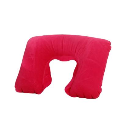 China Anti-Static Square Inflatable Air Pillow Camping Napping Outdoor Cushion Flocking Inflatable Pillow Folding Travel Pillow for sale