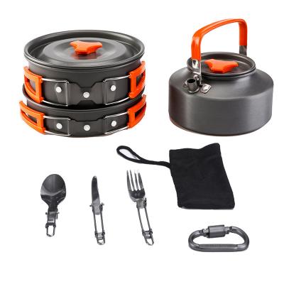 China Lightweight Outdoor Camping Cookware Set Picnic Folding Pot Combination Kitchen for sale