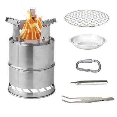 China Collapsible Portable Folding Stove Cookware Camping Stoves Outdoor Wood Cooking Stove for sale