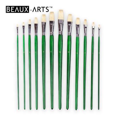 China Artist Oil Painting Brush Chungking Flat Snapped Pig Hair Hair Artist Paint Brush Set for Oil and Acrylic Paint for sale