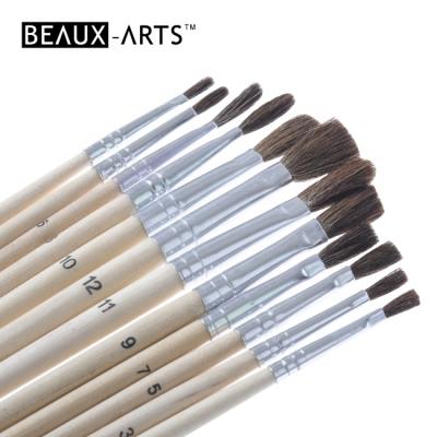 China Popular Soft and Good Water Absorption Horse Hair Paint Brushes Art Hobby Brushes for Watercolor and Acrylic for sale