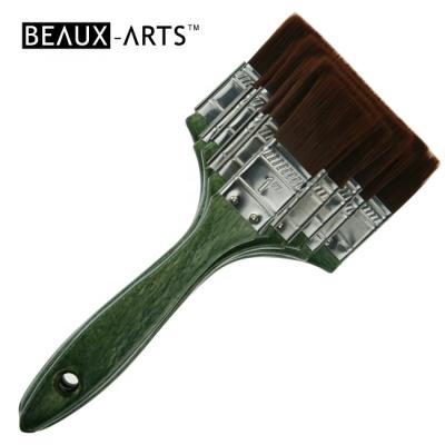 China Oil Hair Nylon Brush / Brown Acrylic Firm With Stainless Steel Ferrule Paint Brush for sale