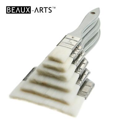 China Extra Soft Oil / Acrylic / Gesso Nylon Flat Painting Hair Brush With Wooden Handle Paintbrush for sale