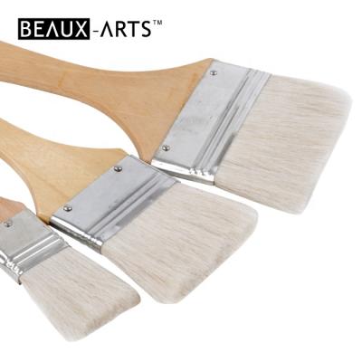 China Bristle Art Material Suppliers-Hog Bristle Painter Brush-varnished wooden handle for sale