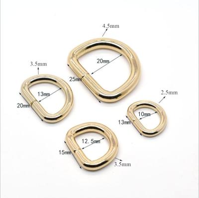 China Hardness ; Custom Elasticity Color Leather Handbag D Ring Shape Metal D Ring Buckle for sale