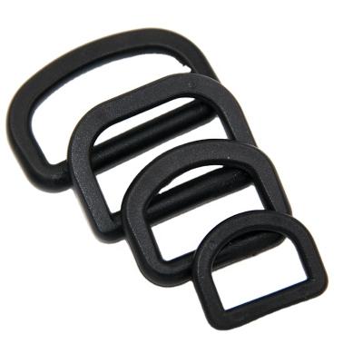 China Hardness Wholesale Black Color POM Material Bag Accessories Buckle Plastic D-Ring Buckle for sale