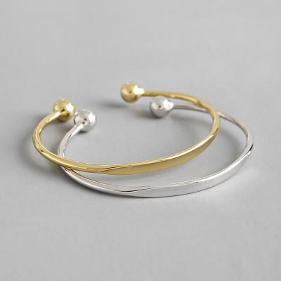 Китай Lanciashow 925 Sterling Silver Cuff Bangle Bracelet Gold Plated Jewelry For Women продается