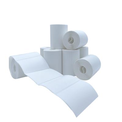 China Waterproof Blank Thermal Paper Three-proof White Label Sticker Roll For Shipping Label Printer for sale