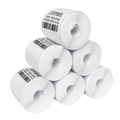 China Pure White Thermal Label Barcode Label Waterproof Printing Thermal Perforation Line for sale