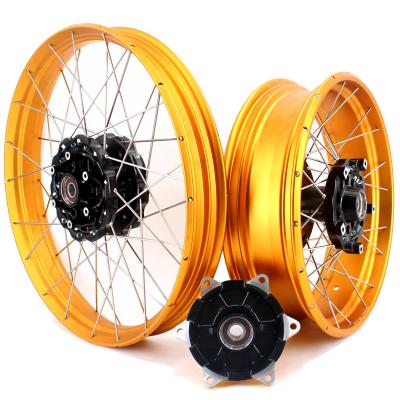 China » Wheels Tubeless Rims Replacement » 2.15*21 VMX Aluminum 6082-T6 / 4.25*17 For BMW F800GS 2008-2021 Black Gold Hub Rim for sale